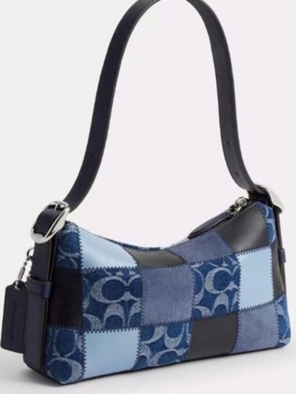 Coach NWT Coachtopia Denim Patchwork Shoulder Bag with Silver Hardware